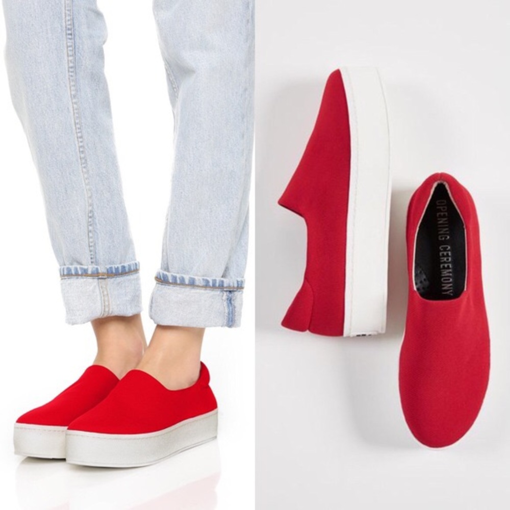 Opening Ceremony Cici Platform sneaker slip on red
